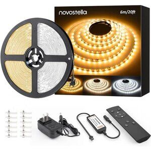 20ft dimmable LED strip lights tunable warm white daylight flexible rope lightin